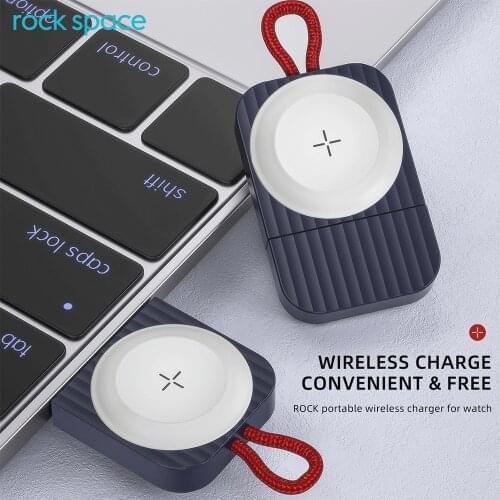 Rock space Magnetic Wireless Charger For iWatch Series SE 6 5 4 3 2 1 Portable Fast Charging Qi Wireless Charging Dock Station