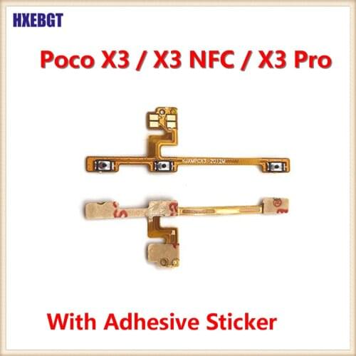 For Xiaomi Mi Poco X3 / X3 NFC / X3 Pro Power On Off Flex Volume Switch Flex Cable Side Key Button Control Mobile Phone Parts