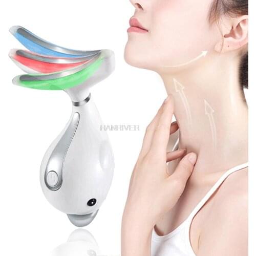 Electric neck massager lifting wrinkles handheld vibration neck facial massage lifting double chin thin beauty massage tool