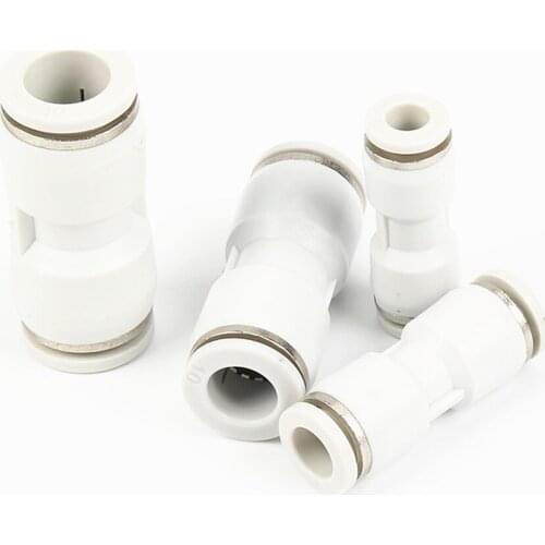 White Air Water Tube Fittings 4 6 8 10 12 14 16mm Tube Straight Push in Pneumatic Connector One Touch Union Quick Fittings