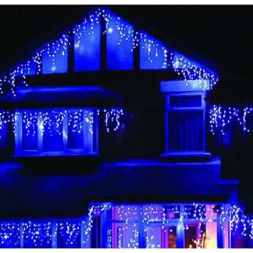 Blue LED Christmas Lights Guirlande Lumineuse Exterieur Wedding Birthday Party New Year Dress Scene Decoration 3.5+0.5m 110/220V