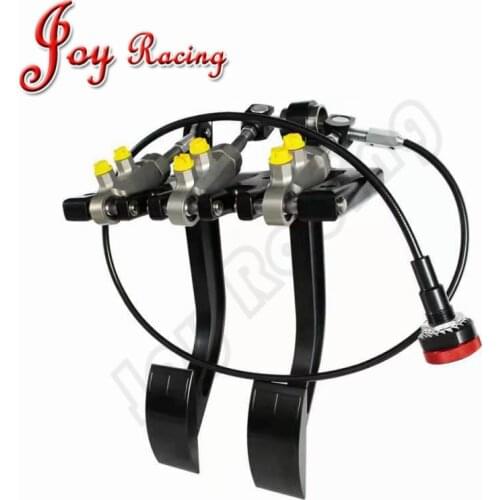 Racing Hang Mounted 2-pedal CNC Machiined Aluminum Billet Master cylinder Clutch Brake Pedal Box kit with adjuster