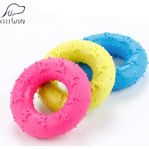 HACHIKITTY Natural Rubber Ring Chew Toys For Small Large Dogs Cats Aggressive Biting Interactive Training Products ZK0005
