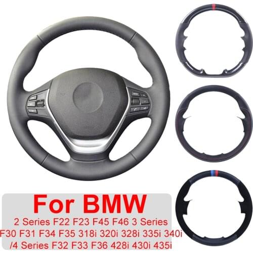 Customized Car Steering Wheel Cover For 3 Series F30 F31 F34 F35 318i 320i 328i 335i 340i 4 Series F32 F33 F36 428i 430i 435i