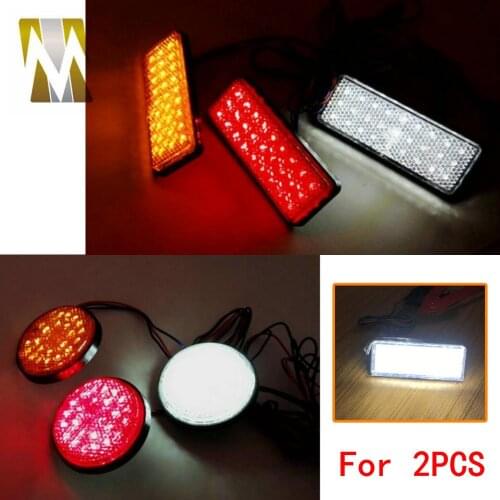 Round/Rectangle Motocross Motorbike Tail Light LED Reflector Brake Lights Turn Signal Lamp Cars Motorcycle Universal Accessories
