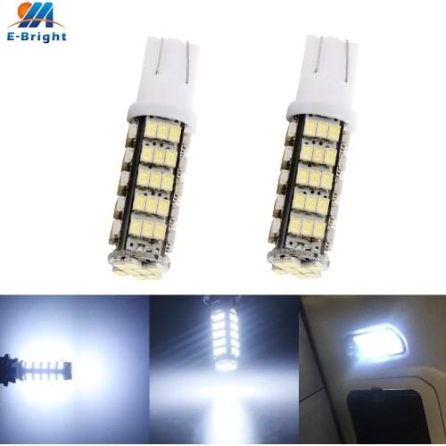 50pcs W5W 194 927 T10 1206 68 SMD White LED Bulbs Cars Width Side Door Clearance Reading License Plate Tail Lights DC 12V