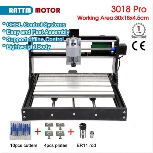 CNC GRBL control 3 Axias 3018 pro DIY Mini laser engraving machine 30x18x4.5cm Offline control Wood Router