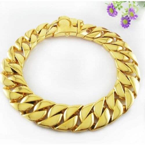 Miami Cuban Chain Pet Dog Neckaces Collars Choker Pitbull Bulldog Medium Large Dogs Pitbull Heavy and Duty Dog Daily Training