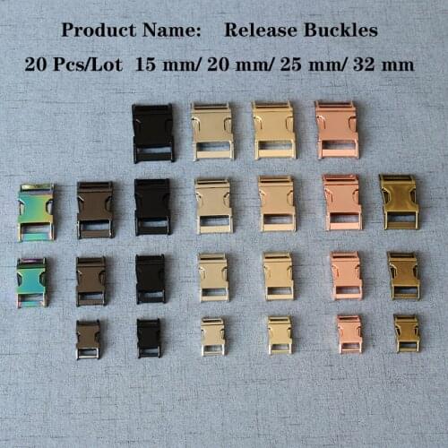 20 Pcs/Lot 15mm 20mm 25mm 32mm Metal Backpack Strap Quick Side Release Buckle For Bag Luggage Outdoor DIY Accessories RB325