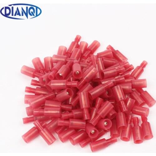 DIANQI MRFNY1-156 MRFNY1.25-156 Nylon brass Bullet Shaped Male Wire Connector Electrical Crimp Terminal 100PCS 0.75-1.5mm2 MRFNY
