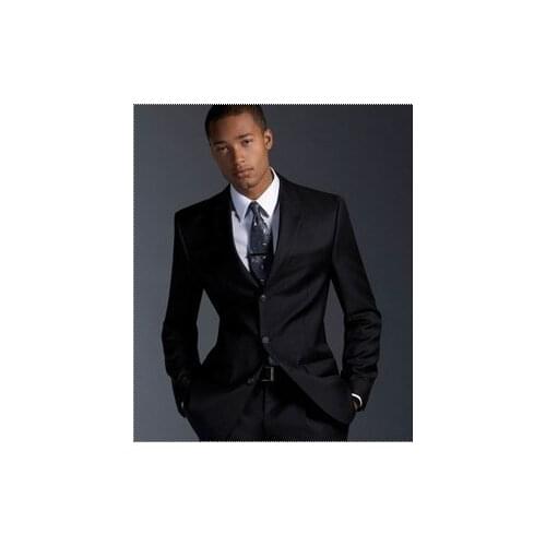 Free shipping mens Black suit mens three button gentleman formal suit set suit work wear slim fit suit mens blazer man pants
