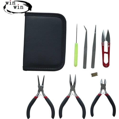 8pcs/12pcs/1Set Jewellery Earring Making Tool Kit Cutter Round Nose Pliers Side Cutting Pliers Scissor Vernier Tape Measure Bead