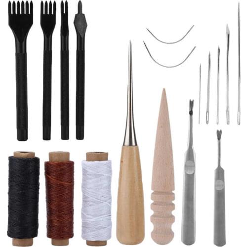 Leather Tool Set Leather Working Tools Multiple Uses for Sewing Different Leather Fabric Denim Canvas