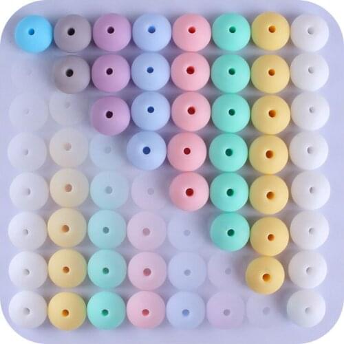 Wholesale 12mm Lentils Silicone Round Teething Beads 1000pcs Abacus Spacing Bead Bpa Free Baby Teether Necklace Pendant Toy DIY
