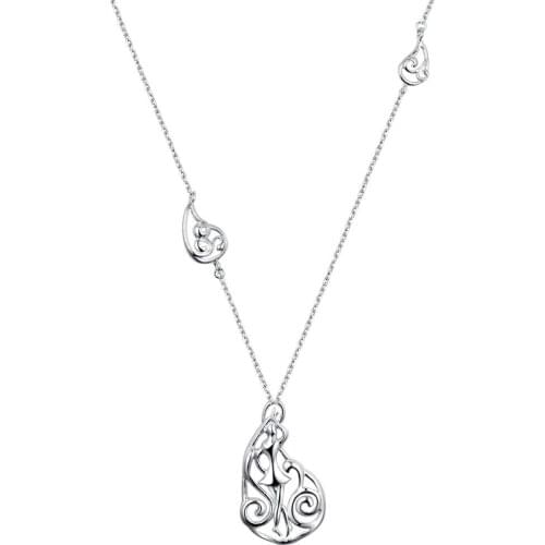 Wholesale Fashion Jewelry Necklace For Women Lady Wholesale Charm Silver Color Fashion Jewelry Pendant AN466/acwaiuda