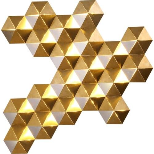 Luxury Honeycomb Nest Design Gold Led Wall Lamp 20 Light Mirror Steel Luminaria Wall Scones Hotel Mall Led Lighting Lamparas