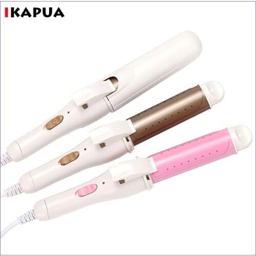 2 in 1 Portable Mini Electronic Ceramic Hair Curler Travel Curling Tongs Iron Hair Roll Mini DIY Hair styler Curl Machine