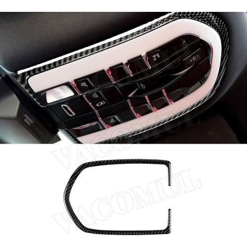 Carbon Fiber Interior Roof Reading Light Lamp Frame Cover Sticker for Porsche Macan 2015-2018 Car Accessories