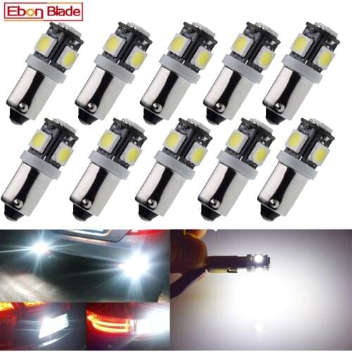 10 X LED BA9S T4W T11 BAX9S H6W BAY9S H21W 5SMD 6000K 250LM CAR MOTORCYCLE SCOOTER LED Light BULB Lamp WHITE 6000K 6V 12V 24V DC