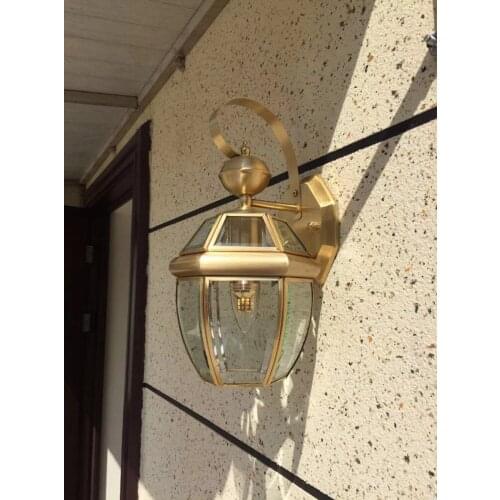 Bathroom Antique copper waterproof outdoor wall lamps led E27 bulb vintage bronze Wall sconce aisle terrace bedroom wall lights