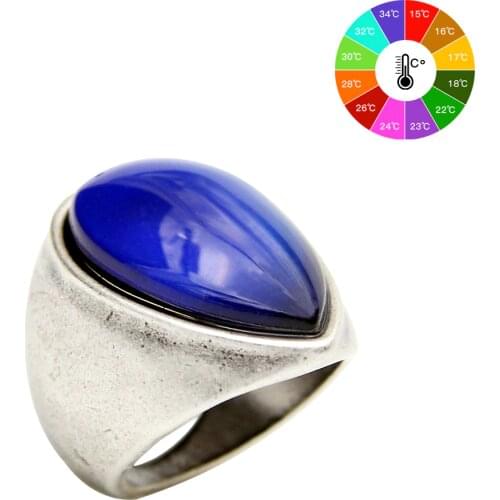 Mojo Vintage Bohemia Retro Color Change Mood Ring Emotion Feeling Changeable Ring Temperature Control Ring for Women MJ-RS048