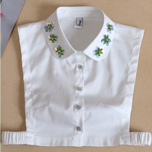 Beaded shirt collier femme New shirt female commuter decoration fake save sweater decoration shirt flower detachable collar