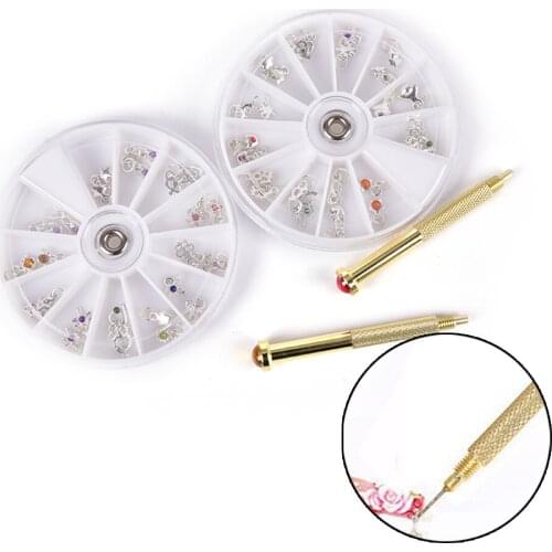 1Pc Acrylic Tip + 24Pcs Pendant Dangle Decoration Pierce Tool Nail Art Hand Dangle Drill Hole Maker Dotting Pen Uv Gel 2.9inch