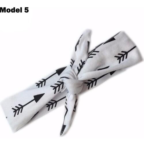 1PC DIY Baby Girls Bow Knot Floral Headband Hairband Rabbit Ear Feather Arrow Print Head Wrap Hair Band Turban Accessories