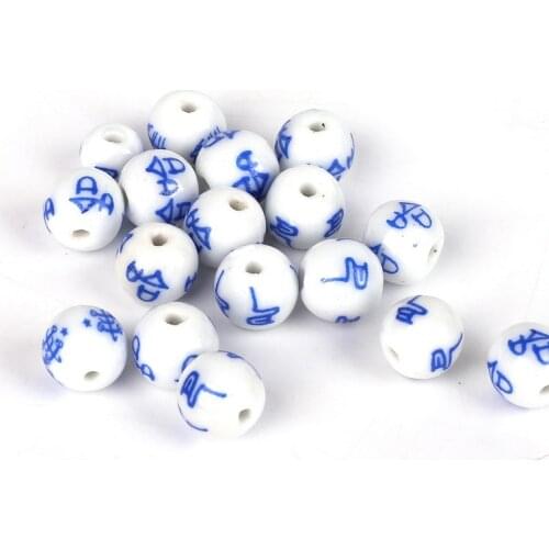 Wholesale Hot Sale Chinese Style 1pc Blue and white porcelain Beads Charms Hole Beads for DIY Bracelets Jewelry Making Findings