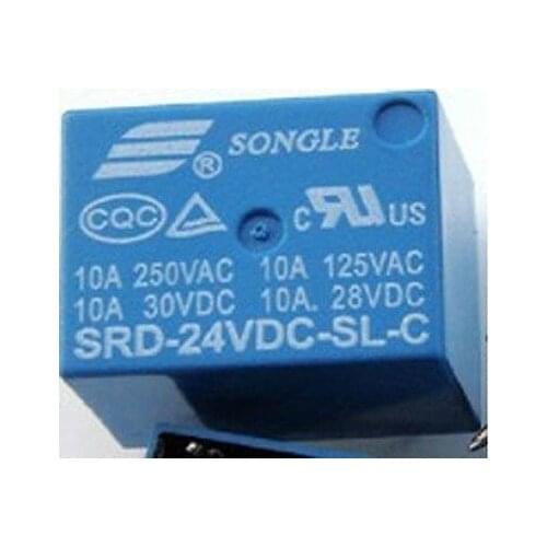 100pcs 24V DC SPDT Power Relay SRD-24VDC-SL-C