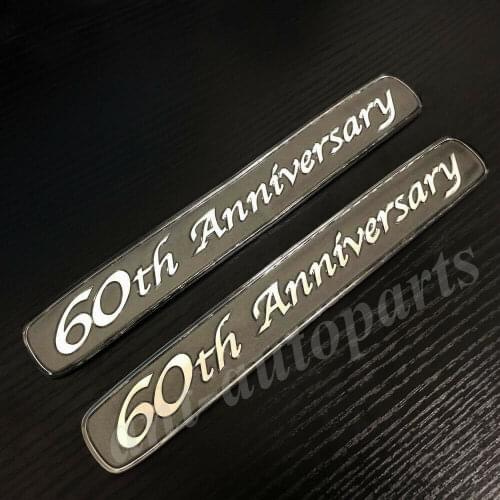 2pcs 60th Anniversary Rear Quarter Panel Auto Car Emblem Badge Decal Sticker