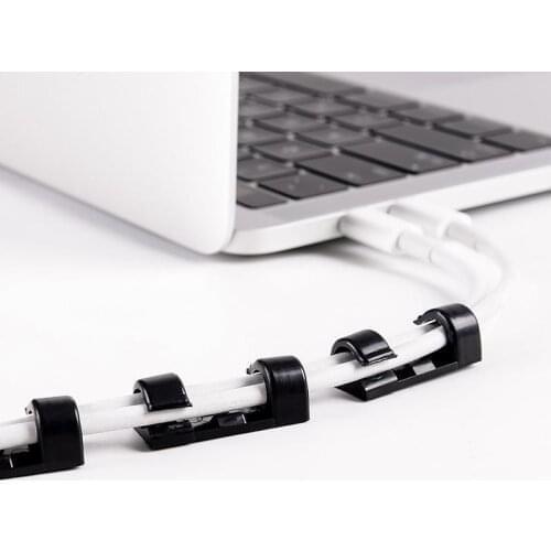 20pcs Finisher Wire Clamp Wire Organizer Cable Clip Buckle Clips Ties Fixer Fastener Holder Data Telephone Line Usb Winder