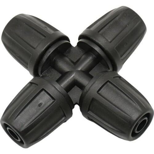 3/8 inch irrigation garden hose connector 8/11 Cross lock nut water splitter 4-way connector 2pcs