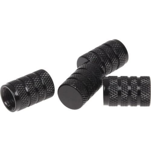 4 Pcs Black Car Vehicle Tyre Tire Valve Stem Decorative Dust Cap Cover