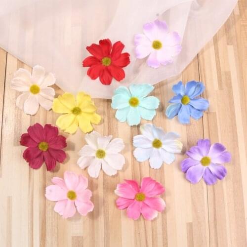 5pcs 7cm Silk Gerbera Artificial Flower Head For Wedding Car Decoration DIY Garland Decorative Floristry Flowers