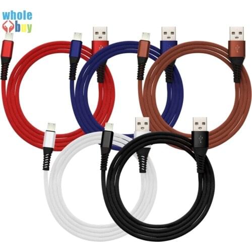 50pcs/lot Hi-Tensile Type C 8Pin Micro USB 1M Durable Nylon Braided Data Sync Charger Cables for IPhone X 8 Xiaomi HTC LG