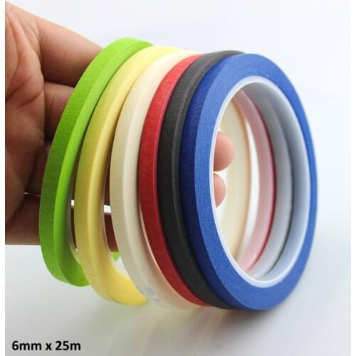 6 Rolls 6mm x 25m Draping Tape Pattern Making Supplies Masking Tape & Nail Art Tape Mixed Colors ( One color One roll)