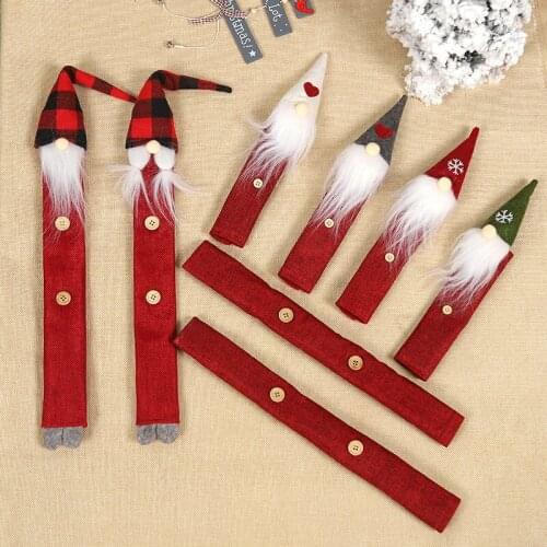 8pcs Christmas Fridge Handle Covers Santa Claus Microwave Oven Dishwasher Door Handle Cover Xmas Christmas Party Decor