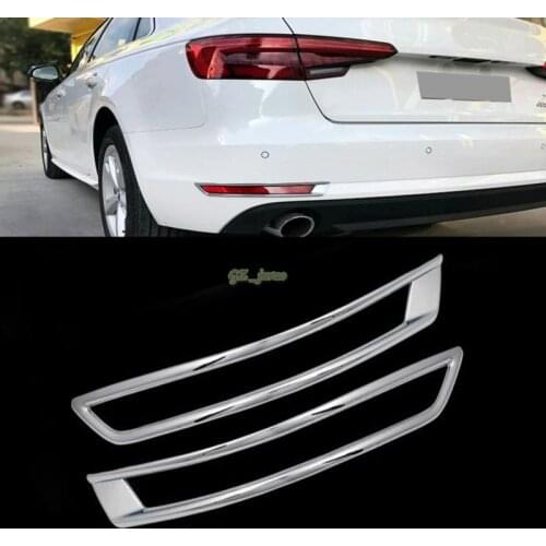 Free shipping Rear Tail Fog Light Lamp Covers Trim ABS Chrome For Audi A4 Sedan B9/9L 2016-2017 car accessories 2pcs