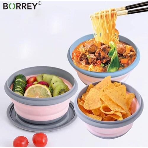 BORREY Plastic Lunch Box Portable Folding Bowl For Food 3Pcs/Set Small Bowl Sets Children Bento Boxes bowls For Food Container