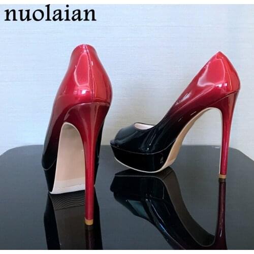 14CM Super High Heel Shoes Woman Platform Pumps Summer Patent Leather Platform Sandals Women High Heels Ladies Sexy Wedding shoe