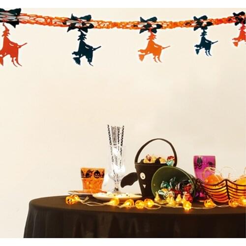 Paper Garlands Hanging Flag Halloween Decoration Banquet Decoration Flag For Halloween Festival DIY Decor Hanging Ornaments #006