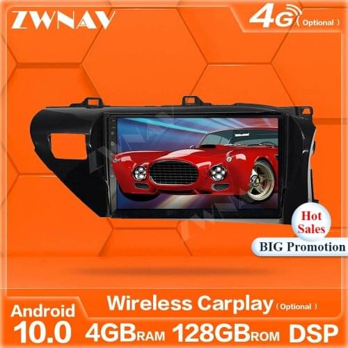 Carplay 4+128G Android 10 Screen Mutimedia For Toyota hilux 2016 2017 2018 GPS Navi Car Player Auto Audio Radio Stereo Head Unit