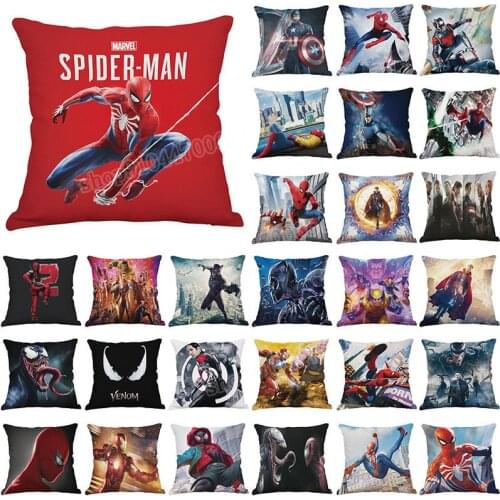 Marvel Spiderman Pillowcase Printed Sofa Pillow Case Cushion Cover The Avengers Thanos Iron Man Pillow Cover Home Decor Gifts