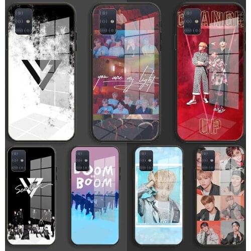 SEVENTEEN Soft Silicone Glass Case For Samsung Galaxy A10 A20 A30 A40 A50 A70 A31 A51 A71 Balck Cover