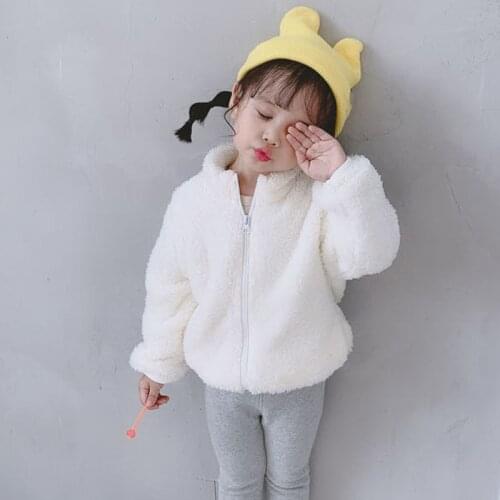 ChildrenS Plush Warm Clothes Autumn And Winter 2021 Boys Girls Baby Casual Solid Color Sweaters All-Match Fleece Jackets