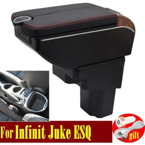 For Infiniti ESQ armrest box NISSAN juke armres box Double doors open 7USB Centre Console Storage Box Arm Rest