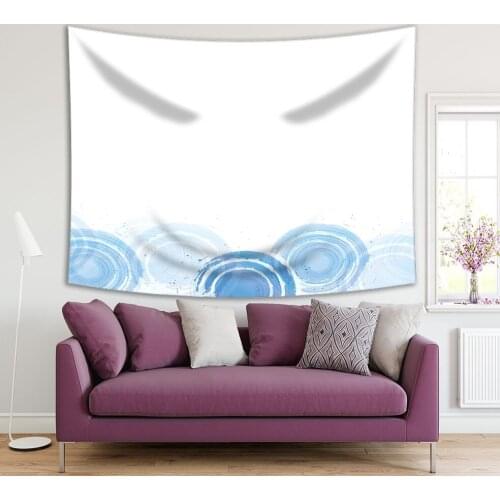 Tapestry Abstract Waves Sea Ocean Beach Summer Contemporary Artwork Printed Blue White