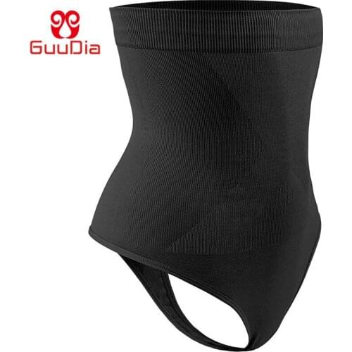 GUUDIA Womens High Waist Seamless Body Shaper Briefs Firm Control Tummy Sexy Thong Shapewear Panties Girdle Underwear Shapewear