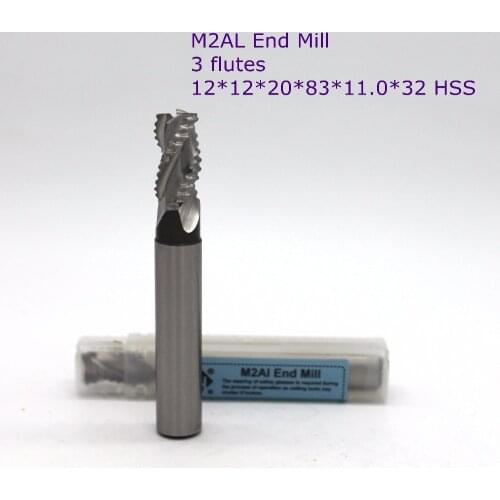Router bit 5 pcs of 12*12*20*83*11*32 3 flutes roughing for aluminum HSS end mill for CNC machine tool mills cutter